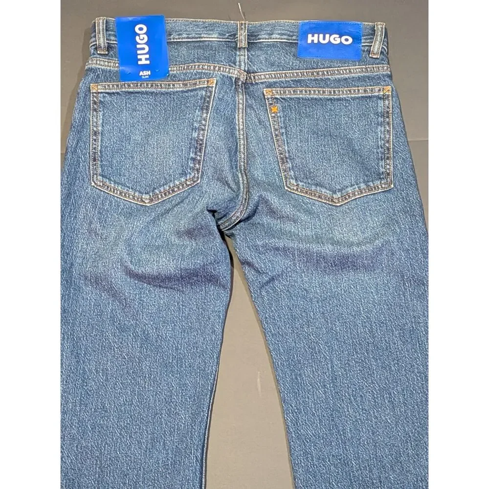HUGO Boss Ash Slim Fit Jeans Blue Mens 30w x 32l Denim NEW